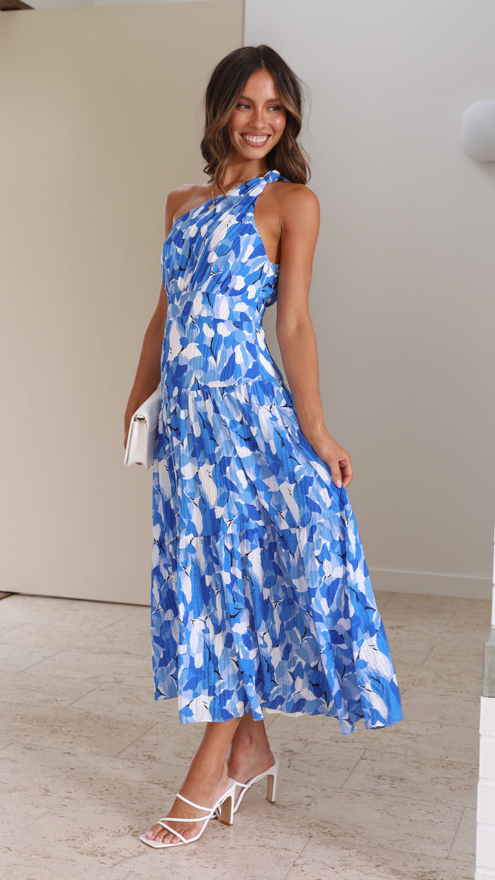Mia - Maxi Dress Blue Floral
