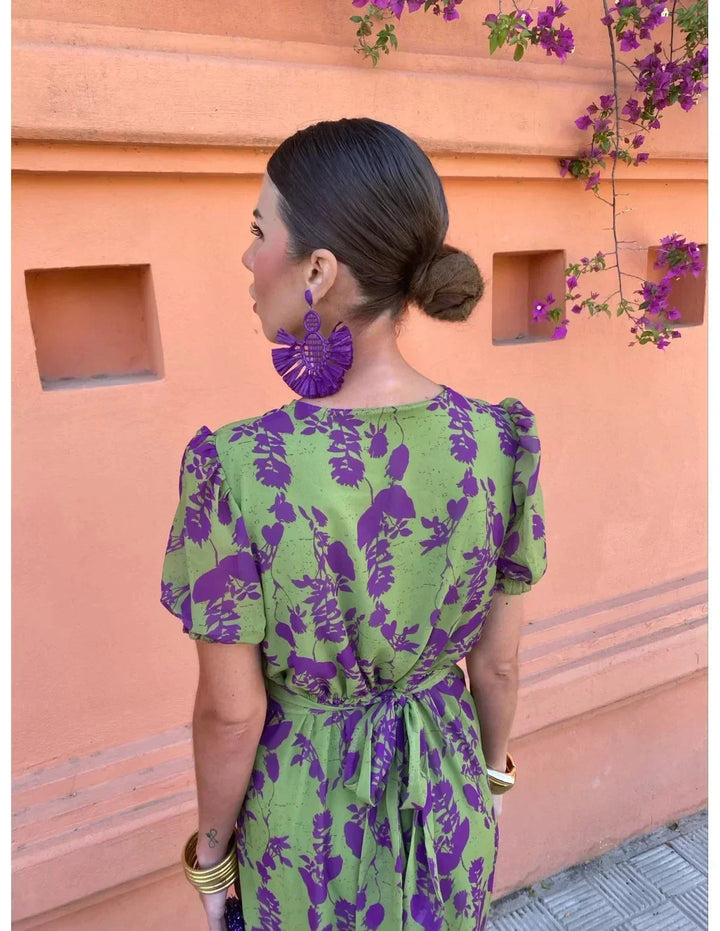 Lucinda - Boho Floral Pleated Summer Maxi Dress